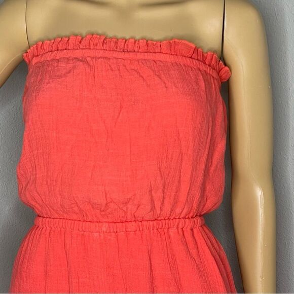 Mod Modele Coral Strapless High Low Ruffled Dress Size Small - Picture 2 of 13